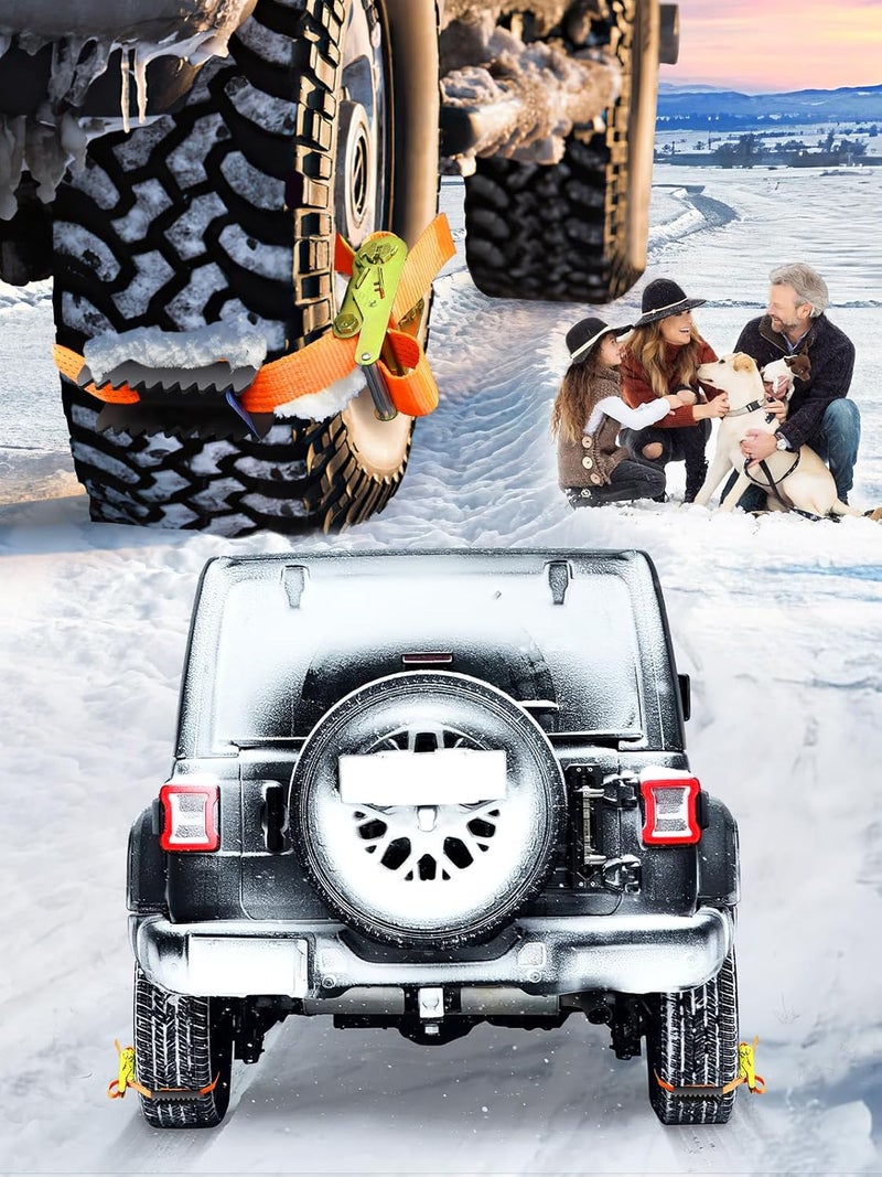 VKU Tire Metal Gripper Traction Device Traction Straps Large for Trucks Large SUVs Anti Skid Emergency Traction Aid Straps to Get Unstuck from Snow, Mud, Ice & Sand, Fit for Jeep Wrangler JK JL Bronco - Image 5